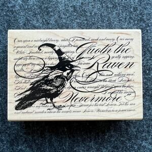 Quoth The Raven Nevermore Rubber Stamp Halloween Stampendous Gothic Junkjournal
